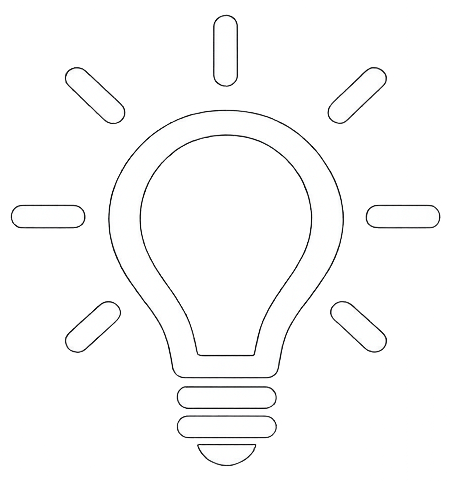 Bright white lighbulb icon